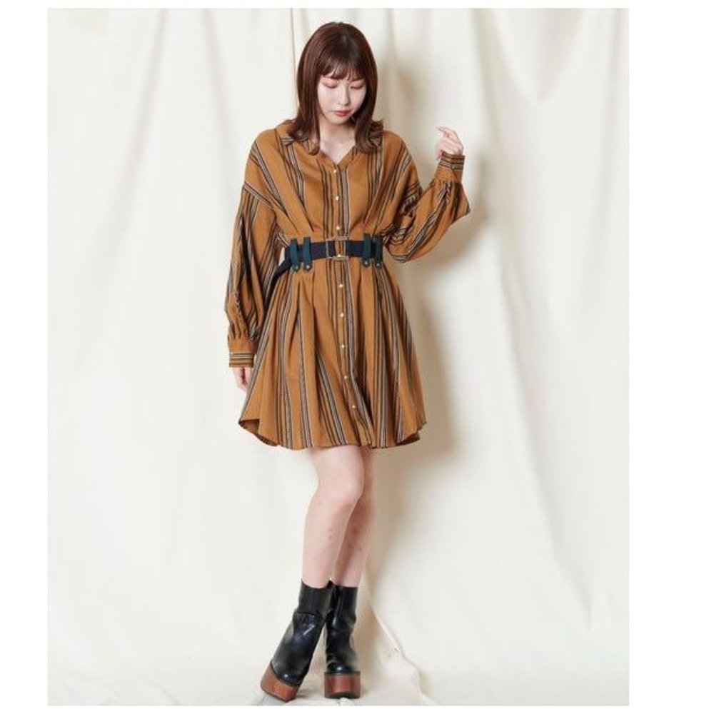 Striped Shirt Dress _Japanese brand: REDYAZEL